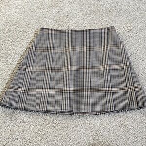 Wilfred Black, Brown and White Plaid Skirt